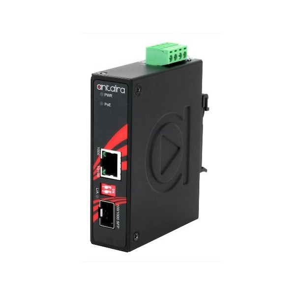 Compact Industrial Gigabit PoE+ Ethernet-to-Fiber Media Converter